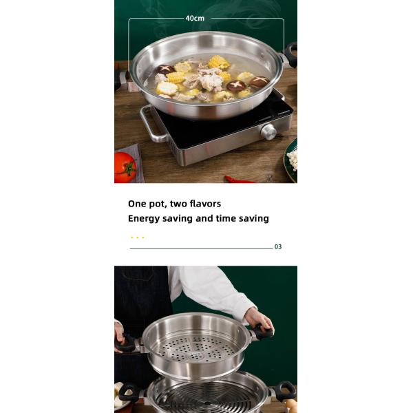 3 Layer Stackable Steamer Pot 304 Stainless Steel With Lid