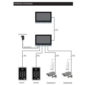 Hot Sale High Quality Functional Video Door Phone Intercom 2 Wire Door Video