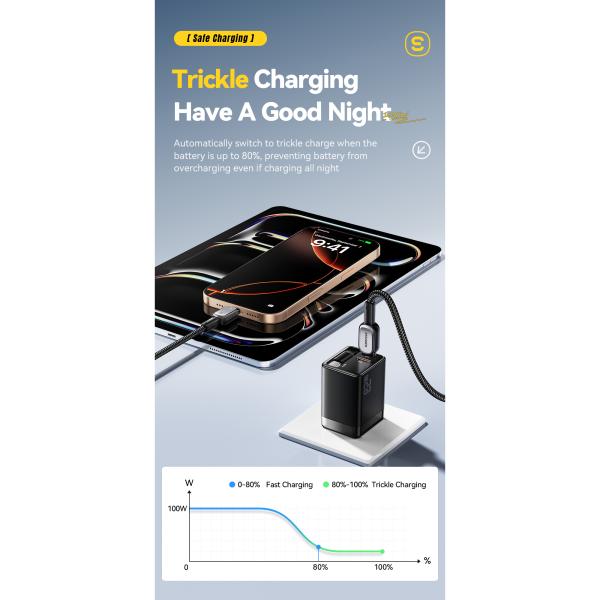 ESSAGER ES-X66 Series 60W 100W USB C to USB C Cable Fast Charging and Data Transfer