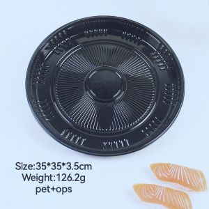 Buy cheap Customized Logo Circular Fruit Plate Food Circular Plastic Disposable Sushi from wholesalers