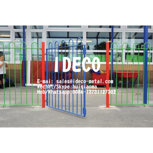 Solid Bar Bow Top Fence Railings, Anti-Trap Hoop/Round Top Fencing, Curved Top Hairpin Fences for Children Playground