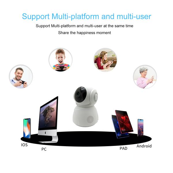 Mini indoor WIFI PT 5MP wireless onvif 128G TF card slot cloud storage home security network 3MP wifi camera
