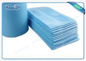China 100% Flesh PP Nonwoven Bed Sheet , Medical Bed Sheets Blue Color Packing In Roll wholesale