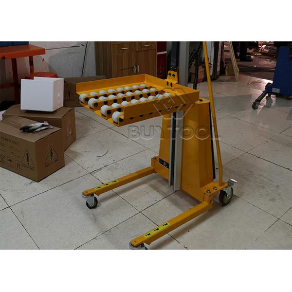 Low Profile Bale Barrel Pallet Hydraulic Stacker Lifters Platform Roller For Hi Rise 470x600mm