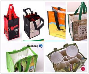 China promotional nonwoven wine tote Bag eco reusable bottle bags 2pc/4pcs/6pcs pack on sale