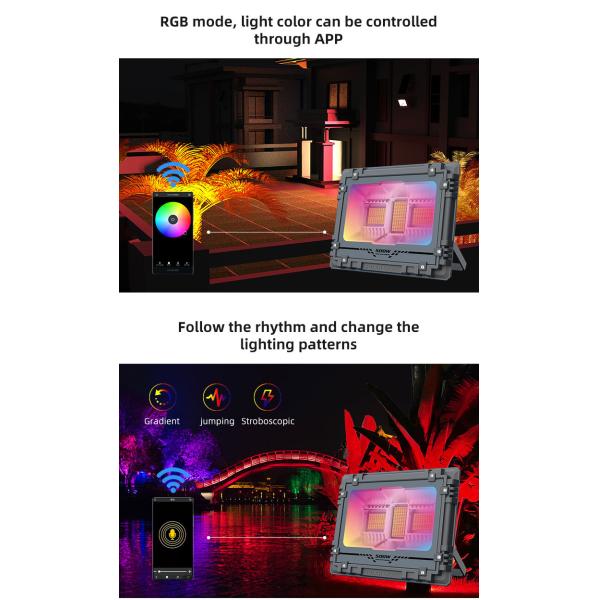 Tempered Glass LED Sensor Solar Flood Lights Home Lighting System