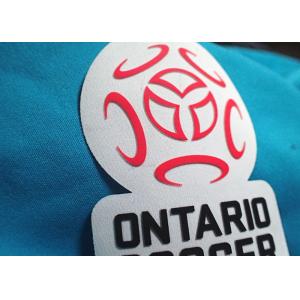 China Custom LOGO 3D embossed PVC silicone iron on patch printing heat transfer labels wholesale