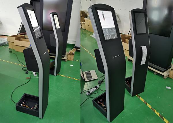 Quality 12.1 13.3inch LCD info kiosk with capacitive touch screen and thermal printer build in come with Android or Windows OS for sale