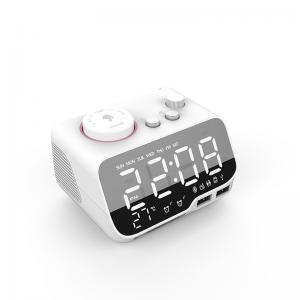 China Mirror LCD Display Portable Alarm Clock Radio With Bluetooth TF Card wholesale