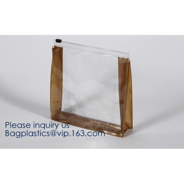Custom Screen Printing Clear EVA Zip lockk Bags Portable Travel MakeupToiletry Cosmetic Bag Packing Pouch, BAGEASE PACK