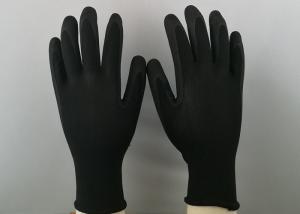 China Seamless Design Black Nitrile Gloves , Nitrile Palm Coated Gloves For Precision Assembly Work wholesale
