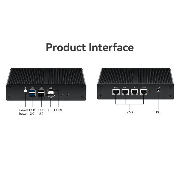 Intel Alder Lake N N100 Mini Firewall PC Four 2.5G Ethernet Mini Network Server