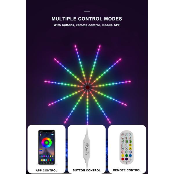 DIY APP Music Remote Pixel LED Light Strip Firework Dream Color For Christmas