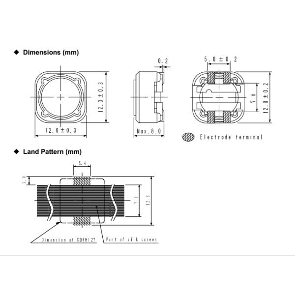 4.7uH 4R7 SMD Inductor Single Phase CDRH127R 12*12*7mm For DC - AC Inverters