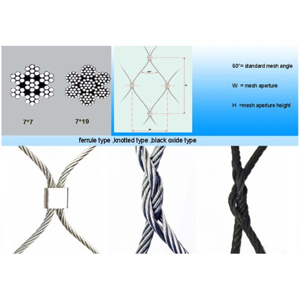 SS Flexible Ferruled Wire Rope Mesh Net For Zoo Enclosure Wire Structure 7*7 7*19 And Measurement