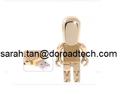 Creative Metal Robot USB Flash Drives, High Quality Promotional Gift with Customize Logo