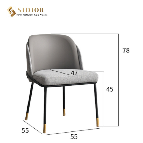Restaurant Custom Upholstered Dining Chairs 78cm Height Environment Protection