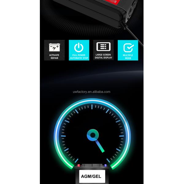 125W Output Power 12V 6A Automatic Repair Car Motorcycle AGM Battery Charger with SCP Function and Multiple Mode