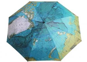China Customized Printed 3 Fold Umbrella , Mini Automatic Umbrella For Sun Or Rain on sale