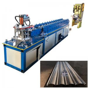 China Customized 0.8-1.2mm Metal Roller Punching Hole Shutter Door Forming Line For Brazil wholesale
