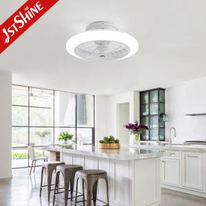 China 19 Inches LED Ceiling Fan , Quiet Dc Motor Flush Mount Ceiling Fan With Light wholesale