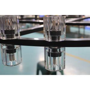 Round Chrome Crystal Chandelier Dimmable Hanging Light Fixture For Ceiling 140Cm