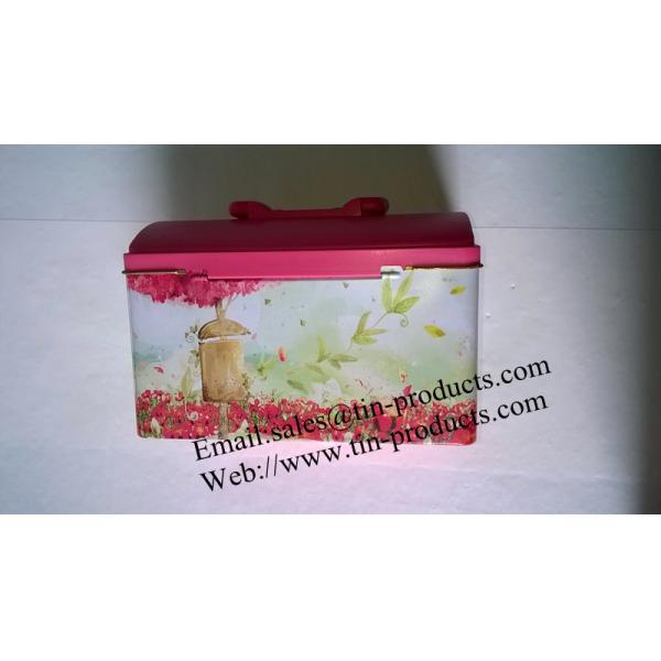 Top Sell Gift tin Box /Metal Gift Box with handle /Promotional Box with lock & Handle