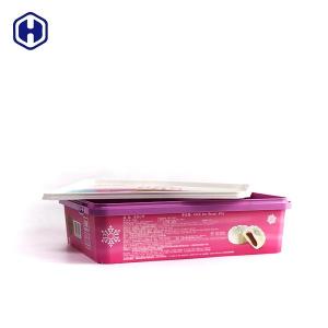 China 0.45KGS Food Grade Square IML Box / Plastic Cake Container Scratch Resistant wholesale