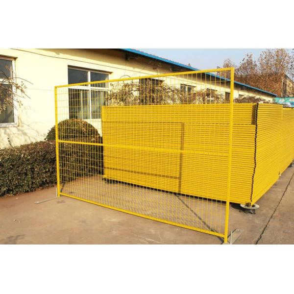 Yellow Canada Standard Movable Temporary Site Fencing 6ft X10ft Steel Security Panels