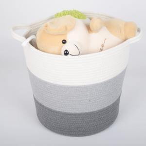 China Decorative custom woven cotton rope laundry toys candy storage fabric small round container wholesale spa gift baskets s wholesale