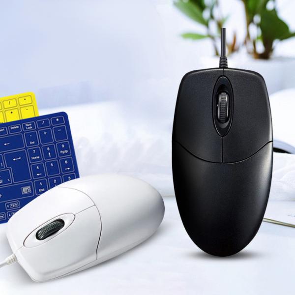 IP68 Washable Medical Anti-virus Disinfectable Wired Sleek Fashable Plastic Mouse with Right Left Click Buttons and Scroll Wheel