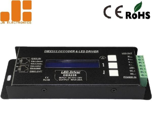Quality DMX512 Decoder LED Dimmer Controller With RJ45 Pluggable Terminals 300g for sale
