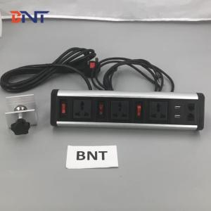 China Office clamp on table dual usb charger desk table clip clamp socket for office furniture wholesale