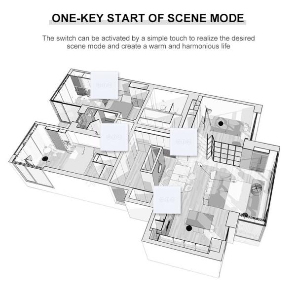 Smart Home WIFI Switch Eu/us Standard Wall Touch Control Curtain Switch Work With Google/alexa For Electric Curtain Swit