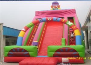China Two Climbing Ladders Commercial Inflatable Slide , 7M Height Inflatable Clown Slide For Players wholesale