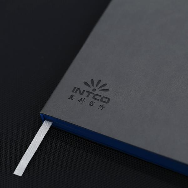 Embossed Logo Custom Journal Notebook Suede Cover For Company Promotion Design