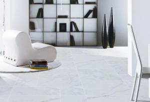 China Non Slip Marble Look Porcelain Tile / Glazed Carrara Porcelain Floor Tile wholesale