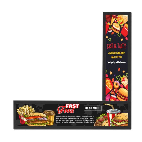 1200mm Bar LCD Advertising Display 49.5 Inch High Shelf Edge Long Digital Signage