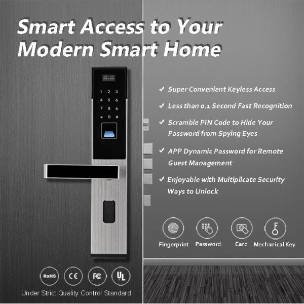 Fingerprint Intelligent Lock Keyless Front Door Combination Locks For Home Decoration