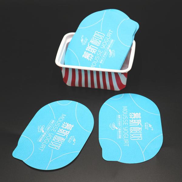 Sqare Embossing Yogurt Foil Lids Pearlized BOPP Film Recyclable Container Cover