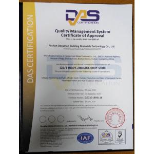 Foshan Desuman Building Materials Technology Co., Ltd. Certifications