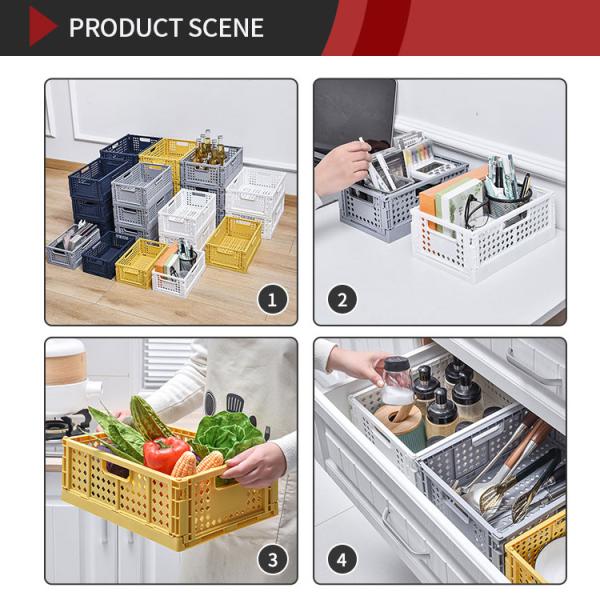 Odorless Collapsible Plastic Storage Boxes , Thickened Stacking Plastic Crates