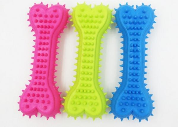 Quality 80g Barbed Bone Shape Plastic Pet Toys Food Grade TPR Teeth Cleaning Household for sale