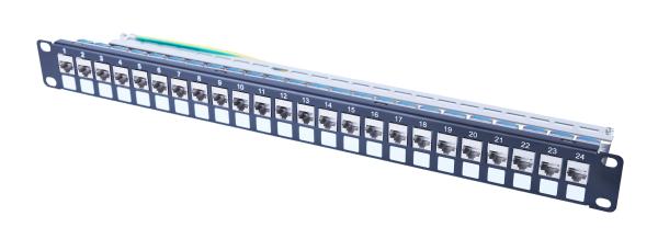 Quality FTP Modular Patch Panel 24 Port Cat6a Shielded Patch Panel for sale