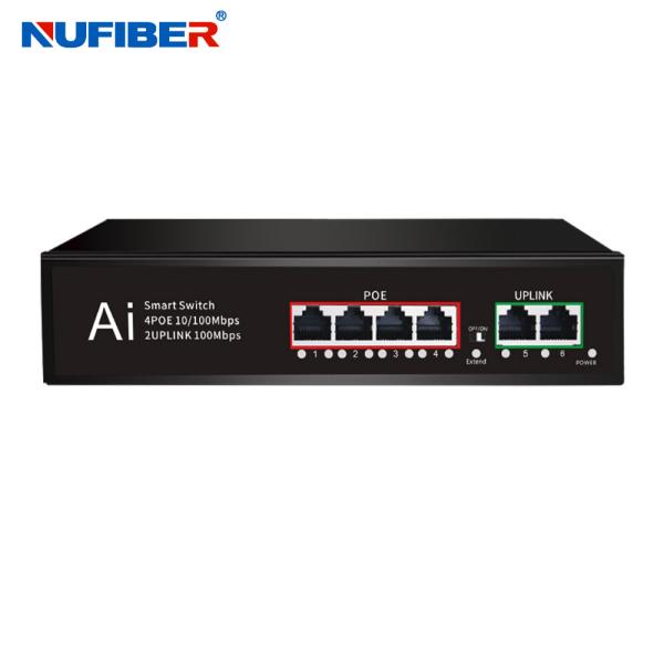 Quality NF-PSE5204F Fast and Forward POE Powered Switch 10/100M 4 POE Port 2 Uplink Port 6 Port Network Switch with Power Priority Mechanism for sale