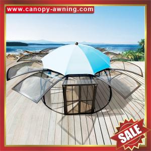 China Hot sale outdoor alu aluminum pc polycarbonate gazebo pavilion sunroom sun room house umbrella tent dome canopy awning on sale