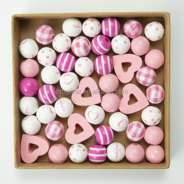 Europe Regional Feature Valentine Wooden Beads Open Heart Bohemian Vintage Wooden Bead Bracelet for DIY Women Girl Beads