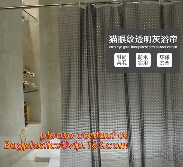 Quality New popular transparent printed peva shower curtain, Polyester Shower Curtain Fabric For Bath Curtain, waterproof bath w for sale