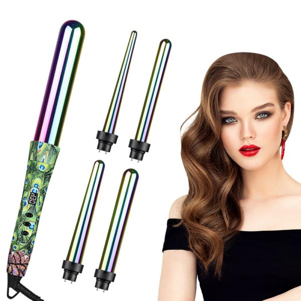 Instant Heat Up Interchangeable Hair Curler Titanium Tourmaline Barrels