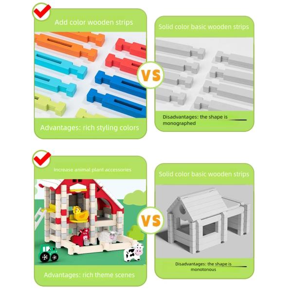 Children Learning Toys Building Block Educational Diy Mortise and Tenon Building Blocks Montessori Kids Stacking Wooden Toy